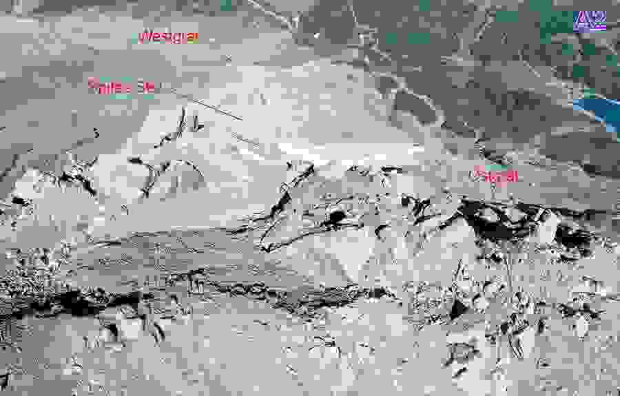 Drohnenaufnahme Rutschung südöstlich des Spitze Stei