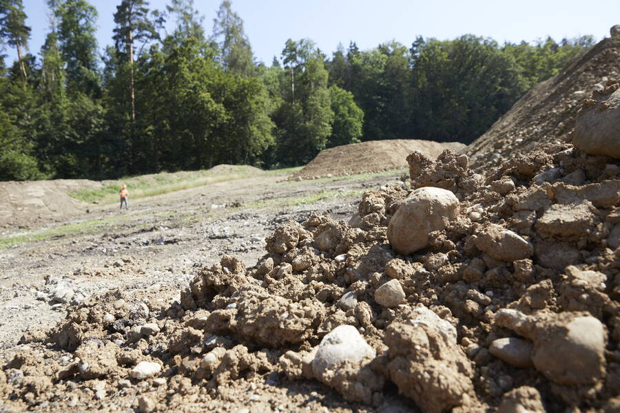Inspection of the depths of topsoil and subsoil removed. Inspection of the depths of topsoil and subsoil removed.