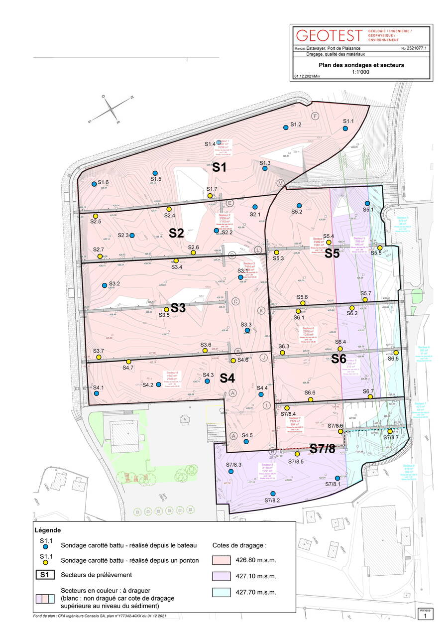 Kartenansicht der Bohrungen und Sektoren Kartenansicht der Bohrungen und Sektoren.
